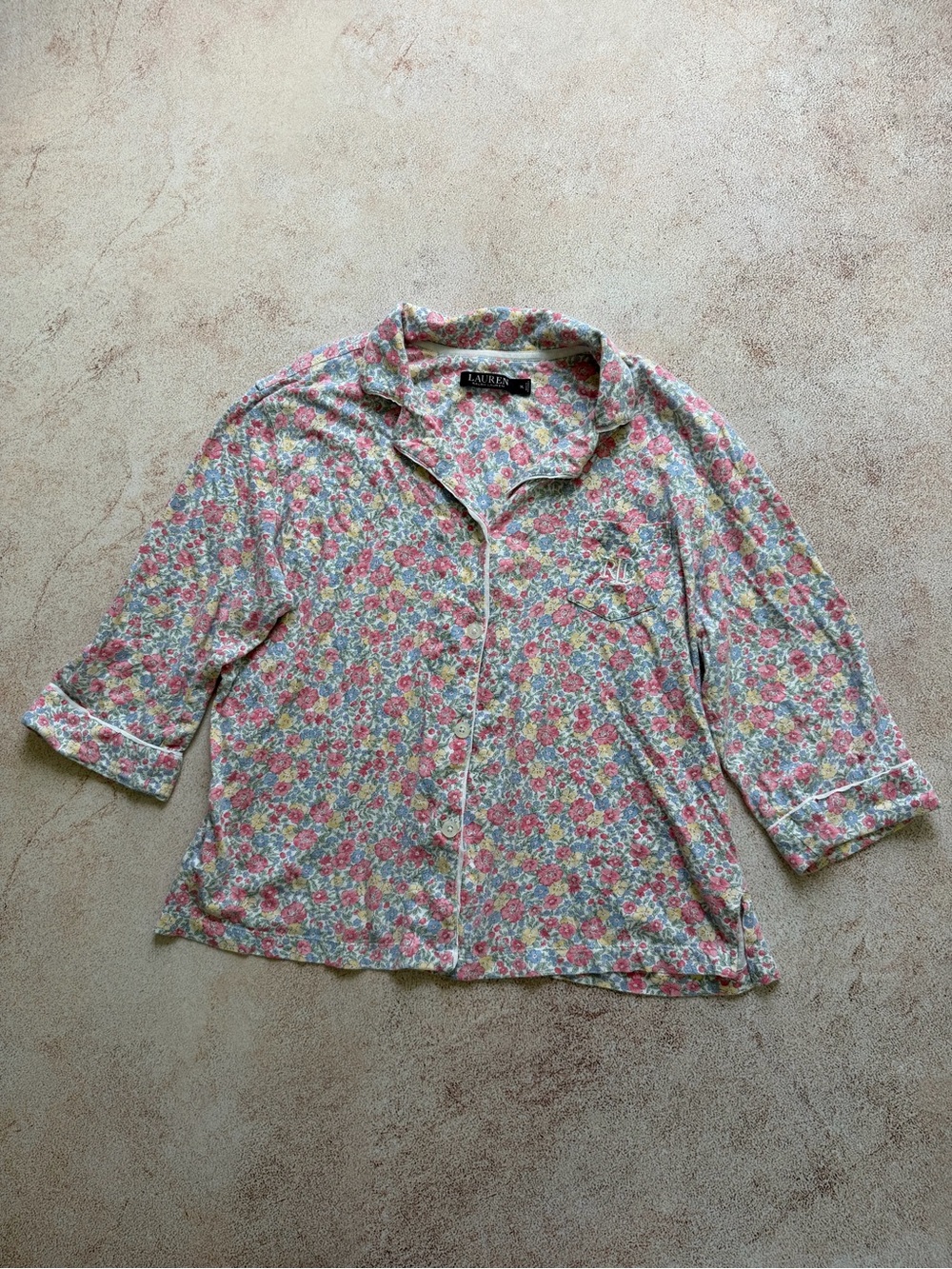 Ralph Lauren Pink Floral Pajama Shirt